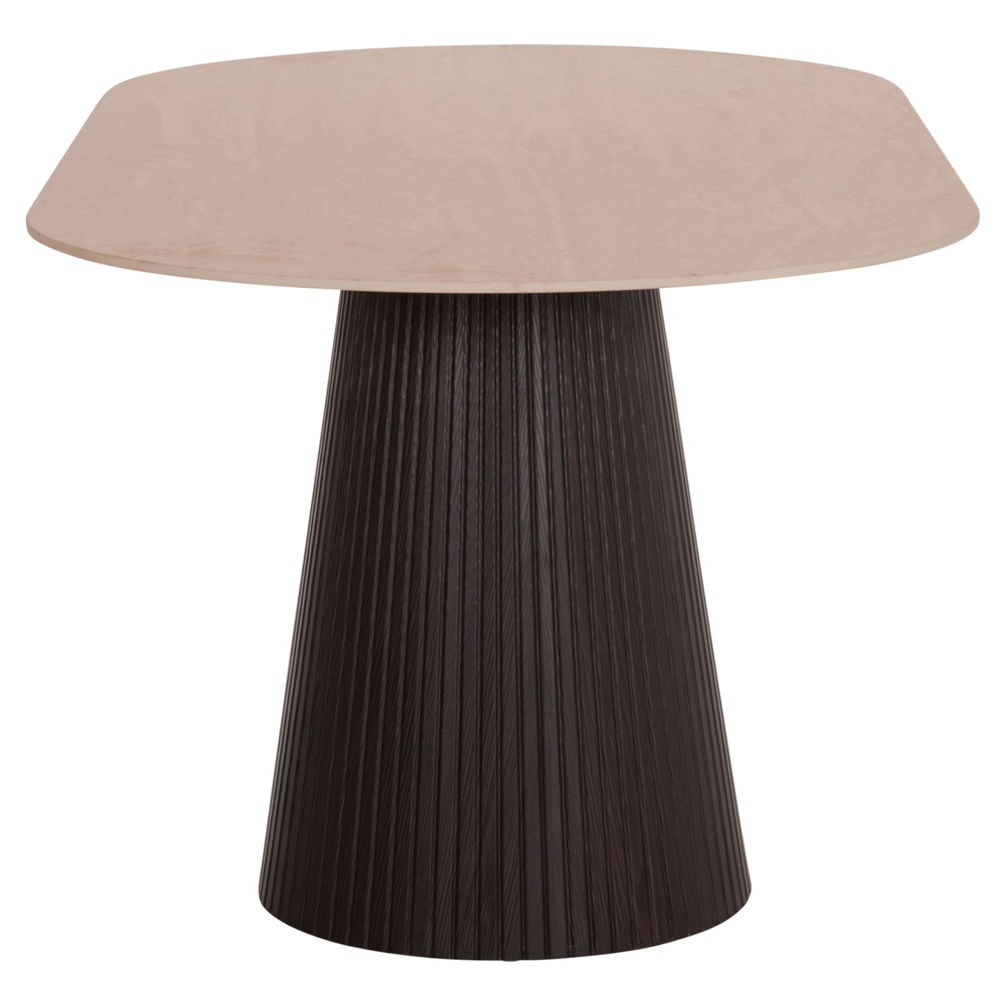 DINING TABLE OVAL CATER HM18320 CERAMIC TOP IN TRAVERTINE STONE LOOK--MDF BASE 180x90x74Hcm.