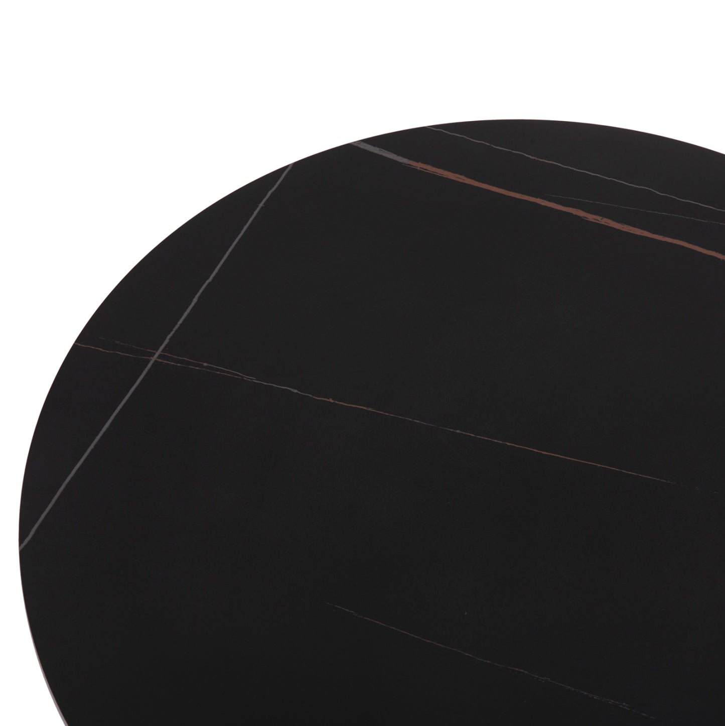 COFFEE TABLE DUNCAN HM18022.01 CERAMIC TOP-MDF BASE-BLACK Φ80x41Hcm.