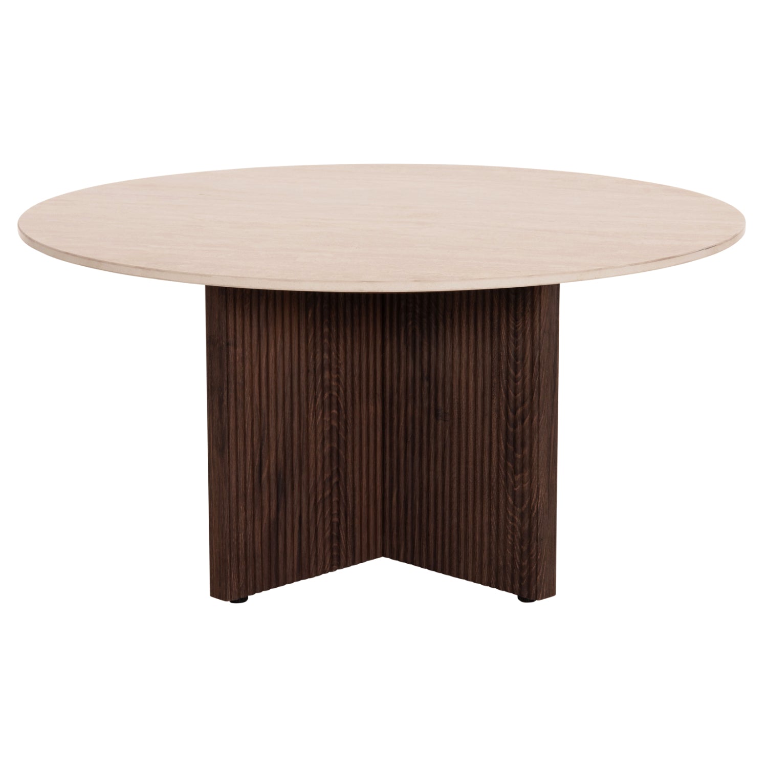 COFFEE TABLE SKY HM18329 CERAMIC TOP WITH TRAVERTINE STONE LOOK--MDF BASE Φ80x40H