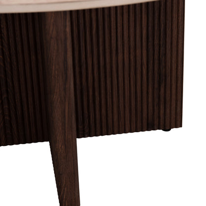 COFFEE TABLE SKY HM18329 CERAMIC TOP WITH TRAVERTINE STONE LOOK--MDF BASE Φ80x40H