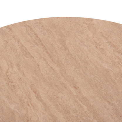 COFFEE TABLE SKY HM18329 CERAMIC TOP WITH TRAVERTINE STONE LOOK--MDF BASE Φ80x40H