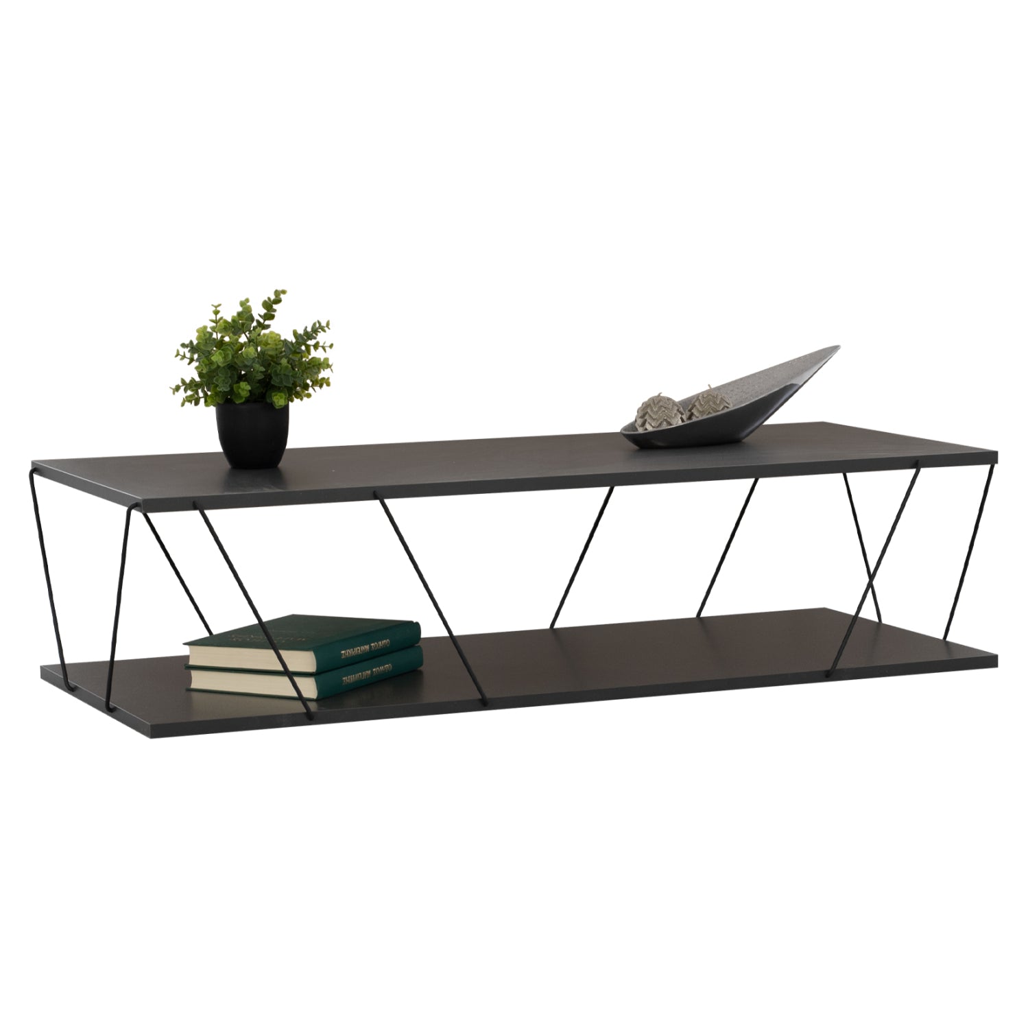 COFFEE TABLE TRENTON IN CHARCOAL GREY&BLACK HM8927.02 120Χ50Χ30H