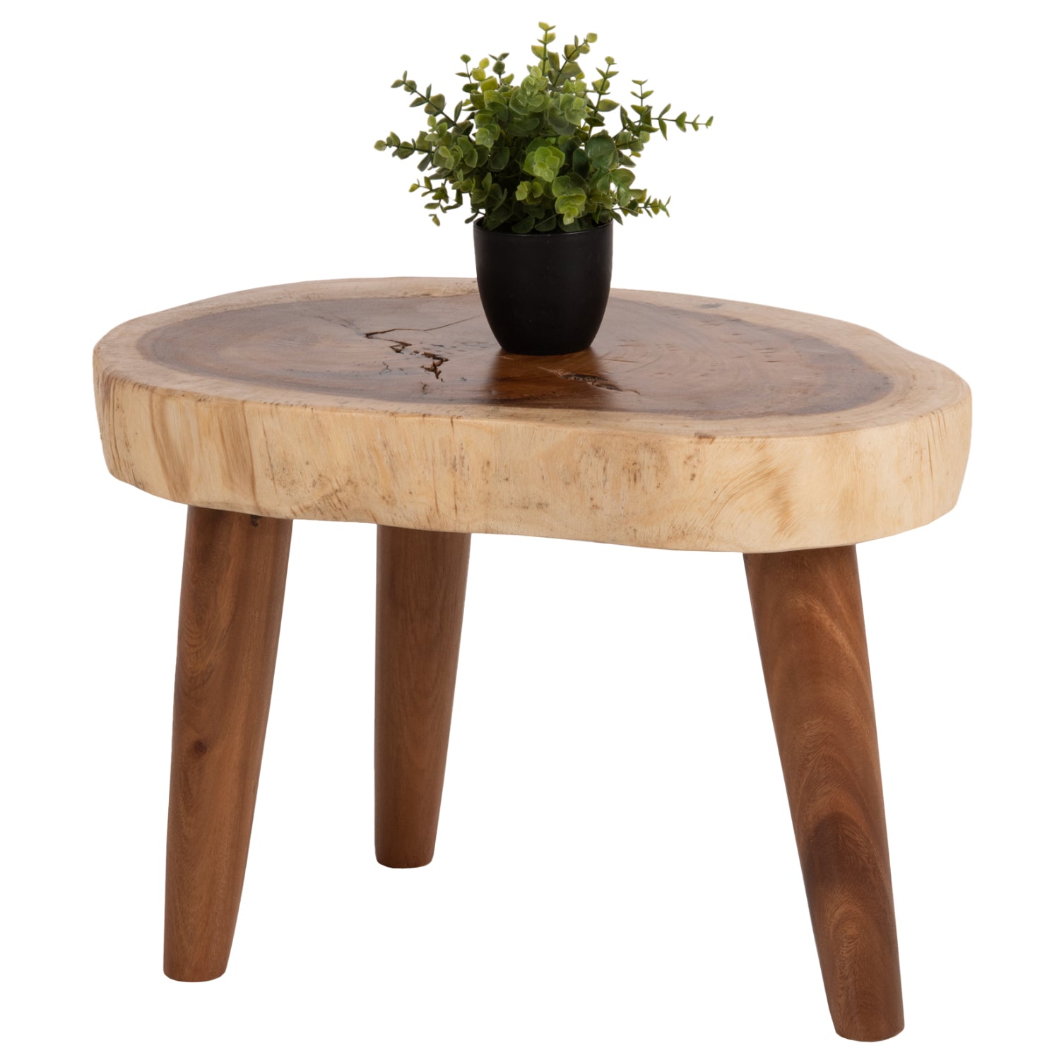 COFFEE TABLE DOMPU HM9630 SOLID SUAR WOOD 8cm THICK TABLETOP 66x44x46Hcm.