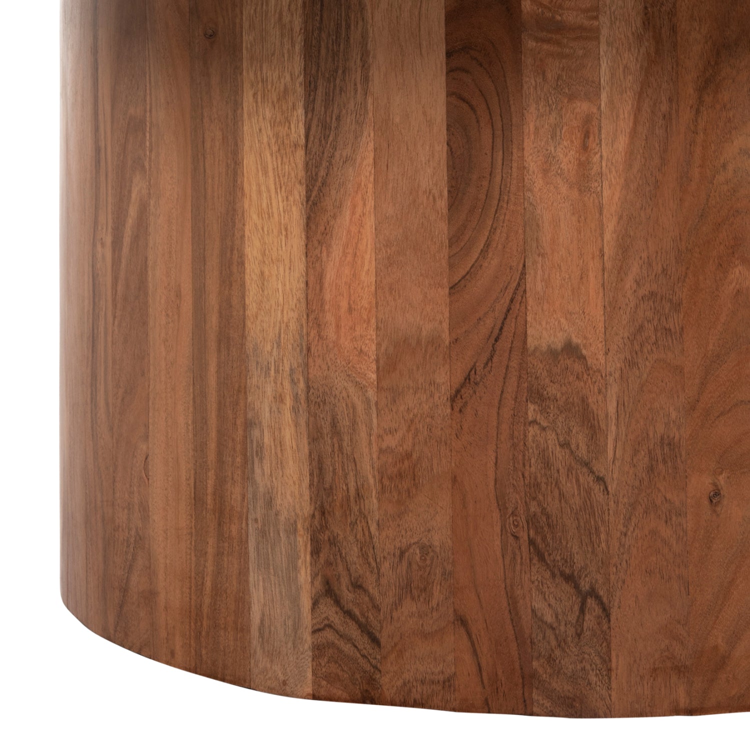 COFFEE TABLE FORMEL HM9672 ACACIA WOOD IN NATURAL-WHITE MARBLE TOP Φ80x36Hcm.
