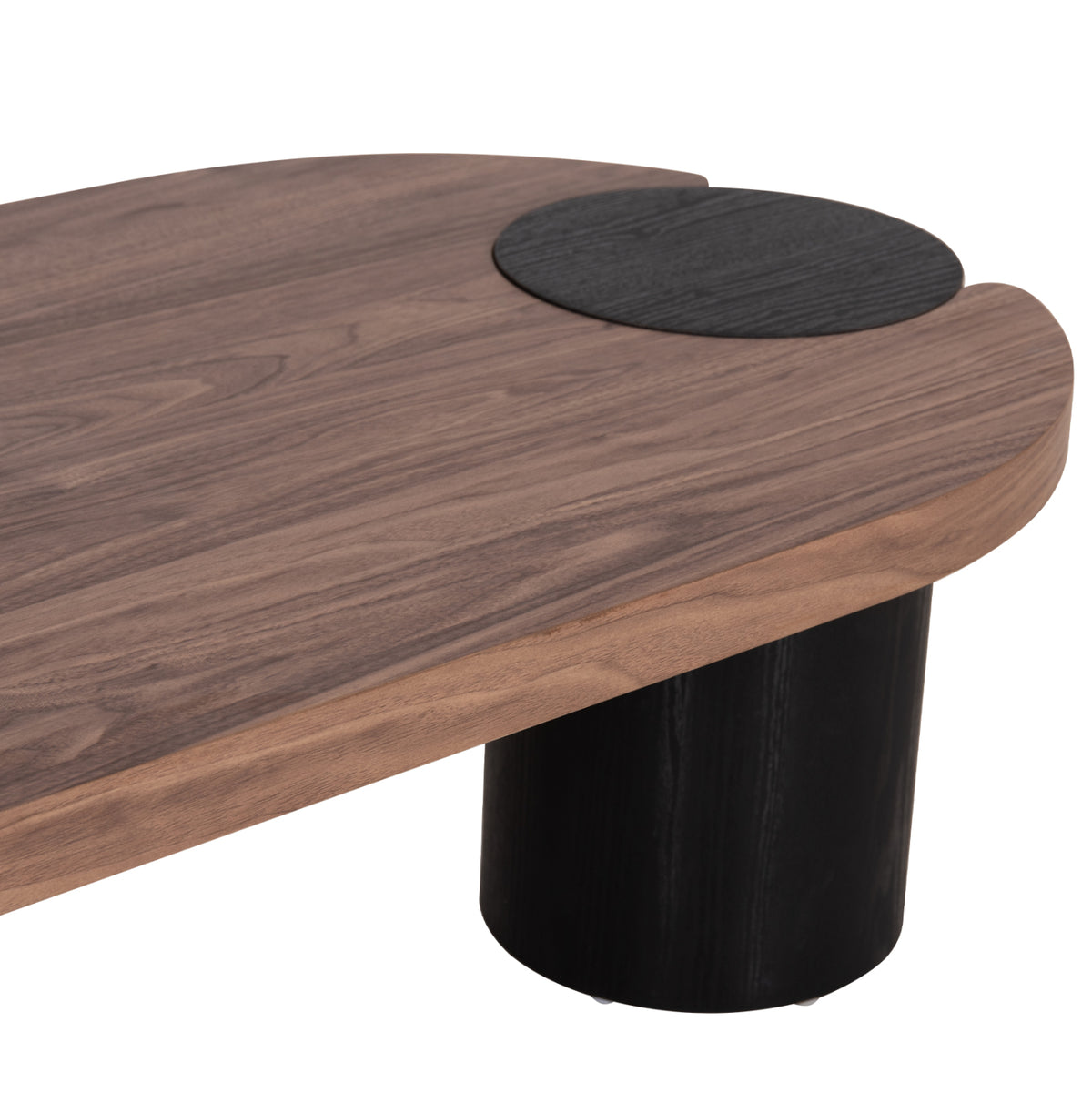 ΤΡΑΠΕΖΙ ΣΑΛΟΝΙΟΥ ΟΒΑΛ OVALON HM18433.05 MDF TOP ΚΑΡΥΔΙ-MDF ΠΟΔΙΑ ΜΑΥΡΑ 120x60x40Υεκ