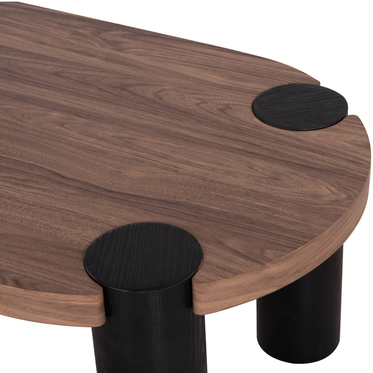 ΤΡΑΠΕΖΙ ΣΑΛΟΝΙΟΥ ΟΒΑΛ OVALON HM18433.05 MDF TOP ΚΑΡΥΔΙ-MDF ΠΟΔΙΑ ΜΑΥΡΑ 120x60x40Υεκ