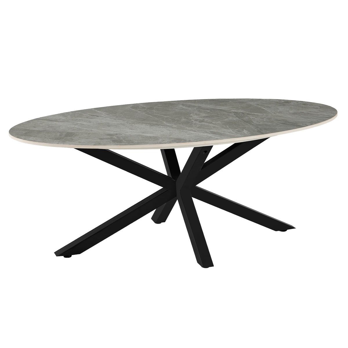 ΤΡΑΠΕΖΙ ΣΑΛΟΝΙΟΥ ΟΒΑΛ ERAGON HM18463.03 SINTERED STONE ΣΕ ΓΚΡΙ ΜΑΡΜΑΡΟ 120x60x45Υεκ