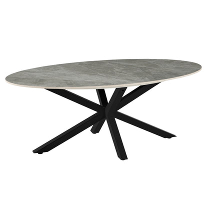 ΤΡΑΠΕΖΙ ΣΑΛΟΝΙΟΥ ΟΒΑΛ ERAGON HM18463.03 SINTERED STONE ΣΕ ΓΚΡΙ ΜΑΡΜΑΡΟ 120x60x45Υεκ