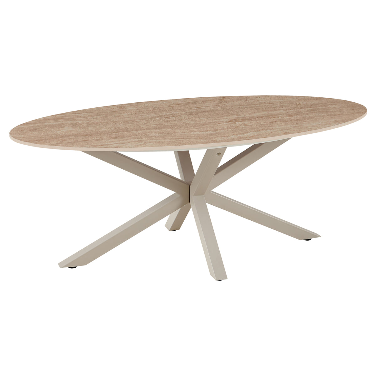 ΤΡΑΠΕΖΙ ΣΑΛΟΝΙΟΥ ΟΒΑΛ ERAGON HM18463.04 SINTERED STONE ΣΕ ΤΡΑΒΕΡΤΙΝΑ 120x60x45Υεκ