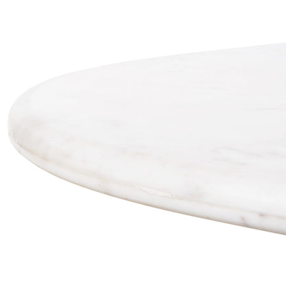 COFFEE TABLE OVAL PURGER HM9716 SOLID MANGO-WHITE MARBLE 120x70x38Hcm.