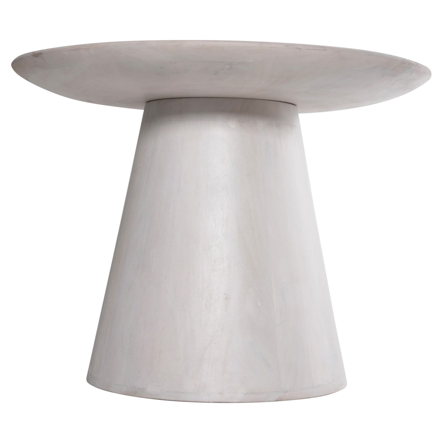 COFFEE TABLE ROUND ROSS HM9709 SOLID MANGO WOOD IN WHITE Φ60x45Hcm.