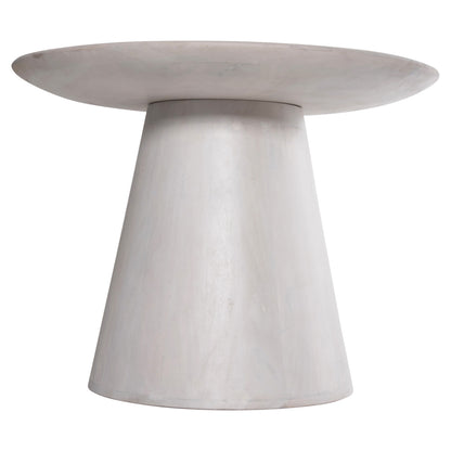 COFFEE TABLE ROUND ROSS HM9709 SOLID MANGO WOOD IN WHITE Φ60x45Hcm.