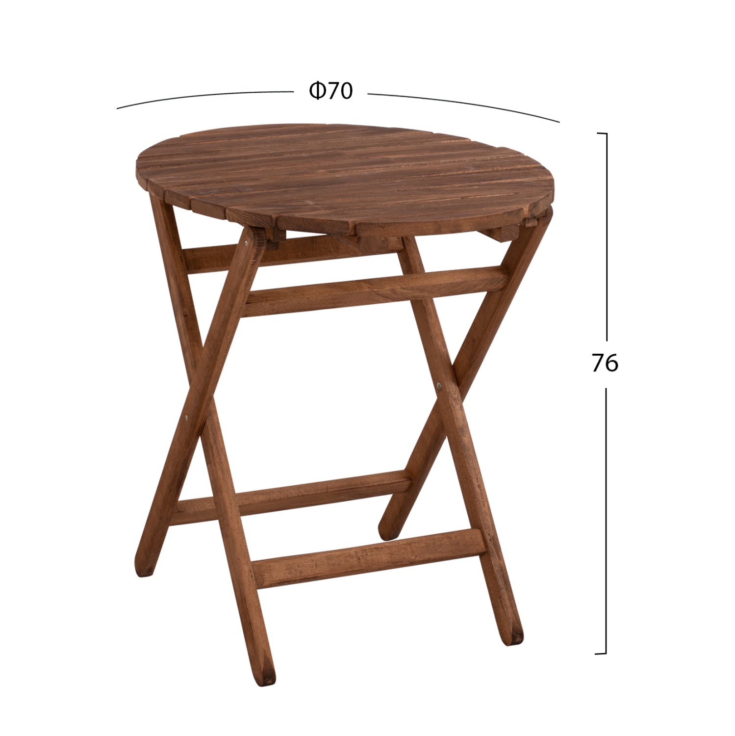 Director's Chair Limnos Round 70cm solid oak wood Walnut HM5654.01