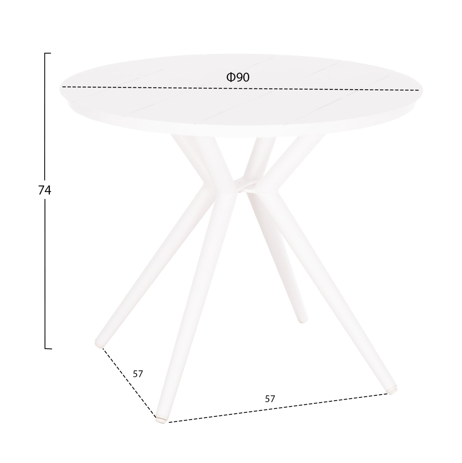 OUTDOOR TABLE ROUND HIGER HM6289.02 WHITE ALUMINUM Φ90Χ74Hcm.