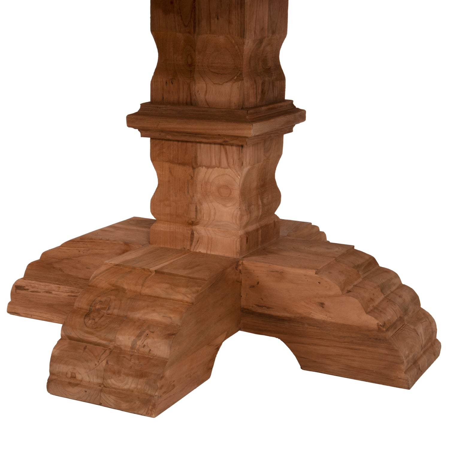 DINING TABLE ROUND PROVENCE HM9643 RECYCLED TEAK WOOD CARVED LEG-8cm.TABLETOP Φ150x76Hcm.