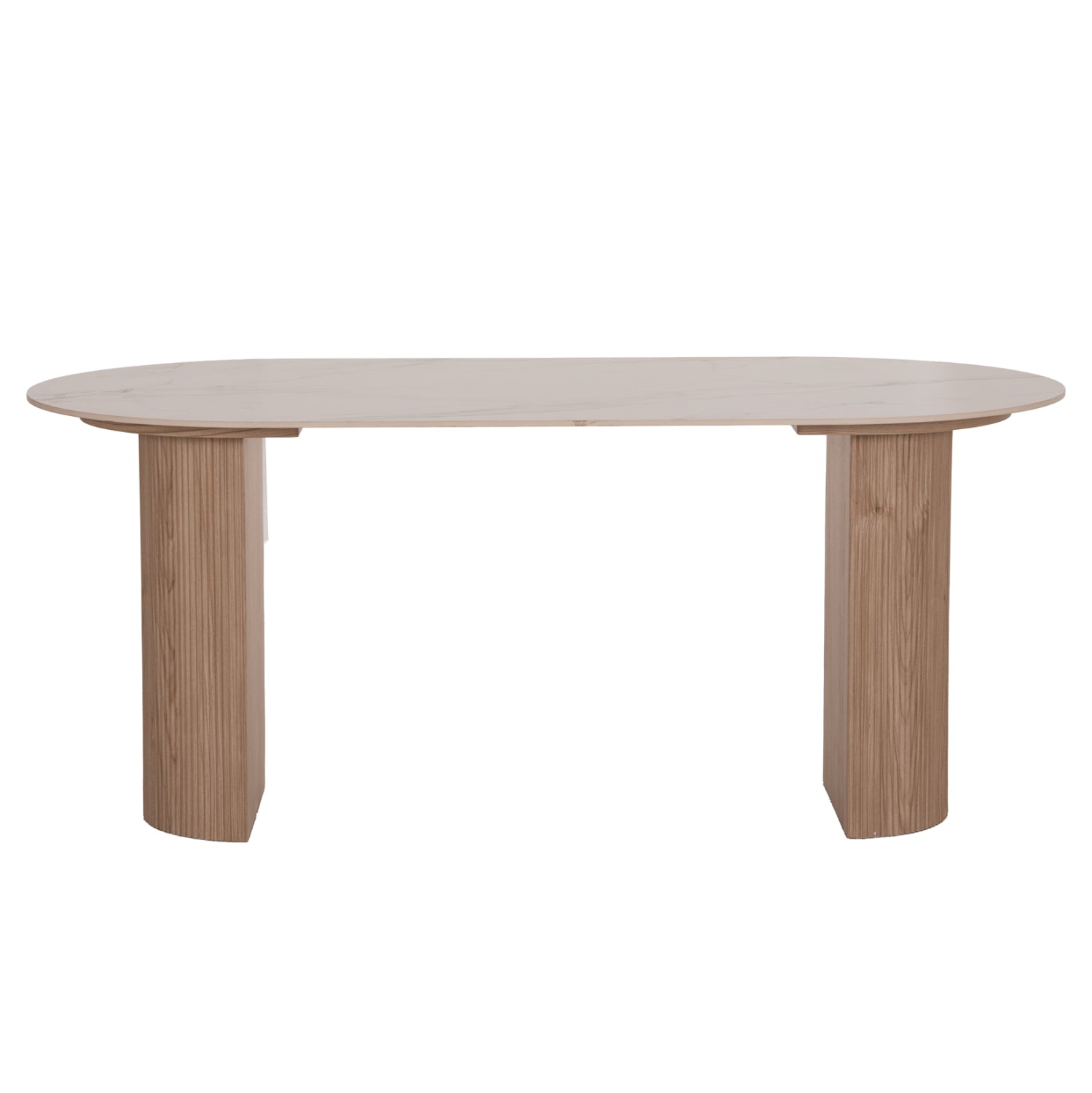 DINING TABLE MELLOW HM18416 MDF LEGS--CERAMIC TOP IN WHITE MARBLE COLORING 180x90x76Hcm.