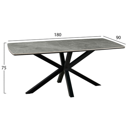 ΤΡΑΠΕΖΙ ΤΡΑΠΕΖΑΡΙΑΣ ERAGON HM18458.03 SINTERED STONE TOP ΣΕ ΓΚΡΙ ΜΑΡΜΑΡΟ 180x90x75Υεκ