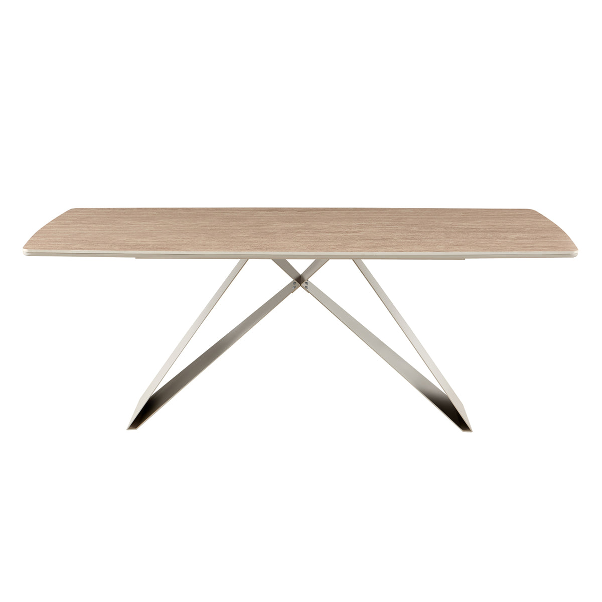 ΤΡΑΠΕΖΙ ΤΡΑΠΕΖΑΡΙΑΣ CATAN HM18464.04 SINTERED STONE TOP IN TRAVERTINE 200x100x75Υεκ