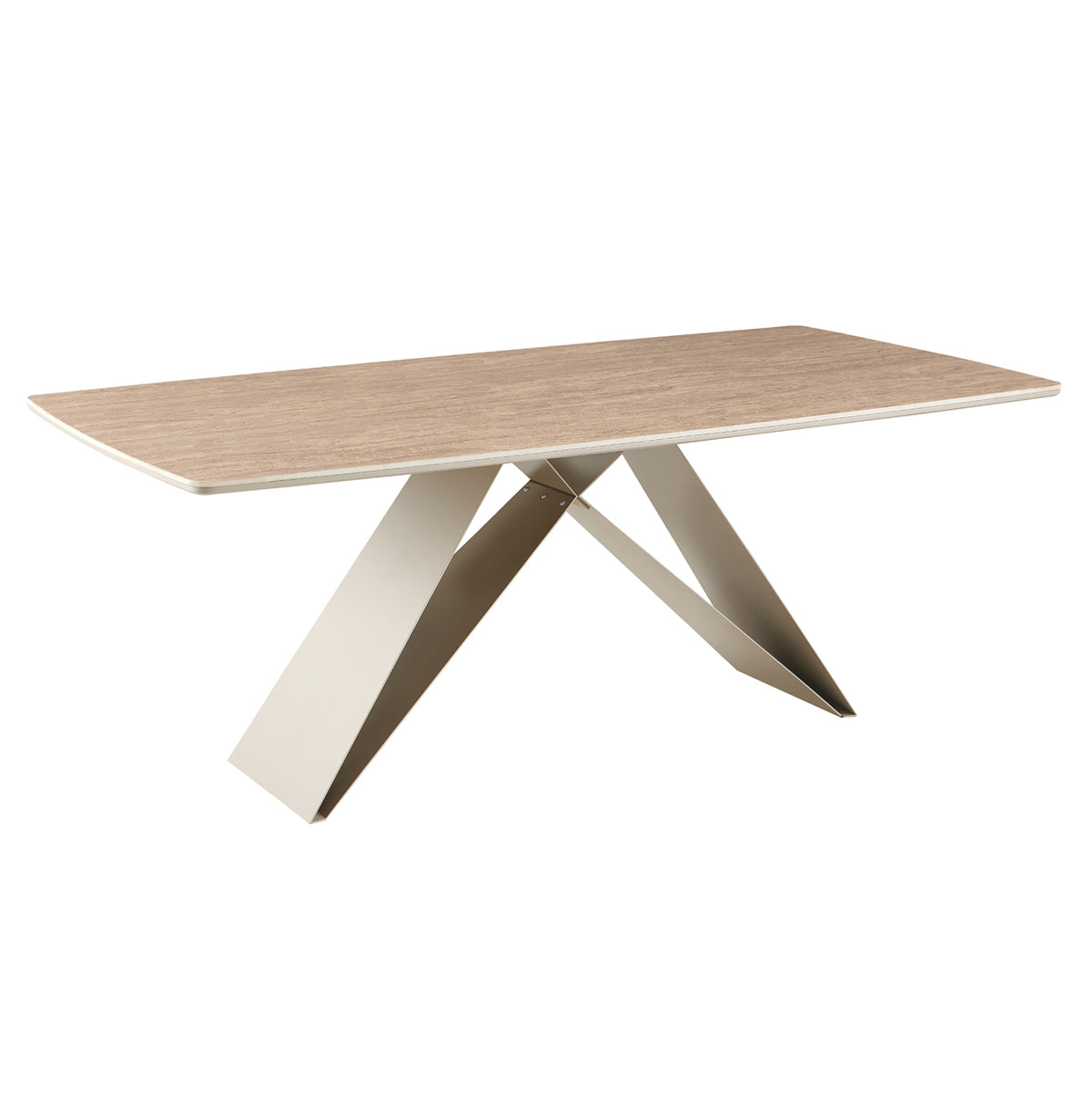 ΤΡΑΠΕΖΙ ΤΡΑΠΕΖΑΡΙΑΣ CATAN HM18464.04 SINTERED STONE TOP IN TRAVERTINE 200x100x75Υεκ