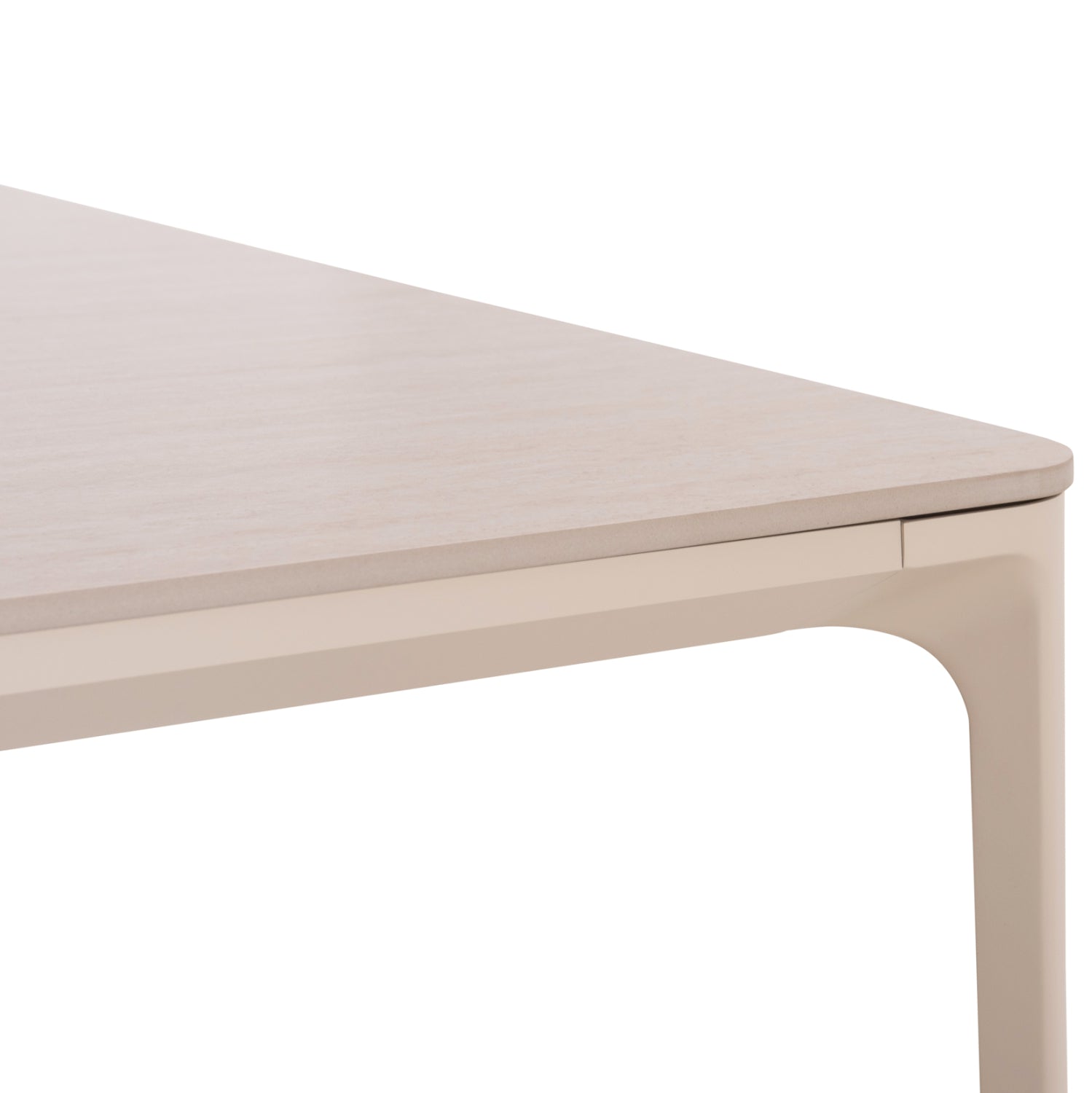 DINING TABLE STAD HM6557.02 BEIGE ALUMINUM FRAME--WHITE SINTERED STONE 180x90x74Hcm.
