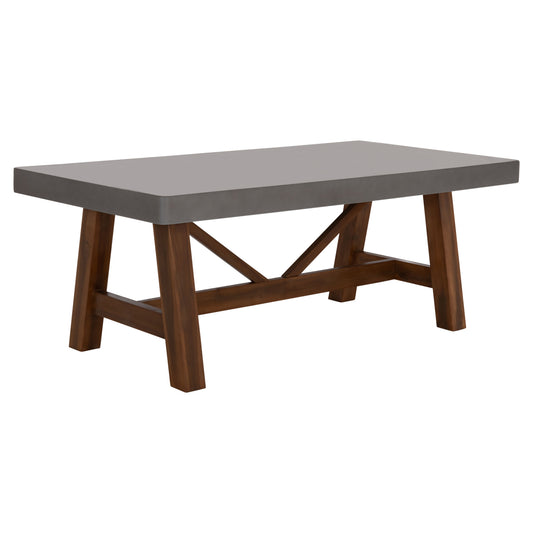 DINING TABLE MAEVE HM6596.01 GREY FIBER CEMENT TOP--ACACIA WOOD LEGS 160x90x75Hcm.