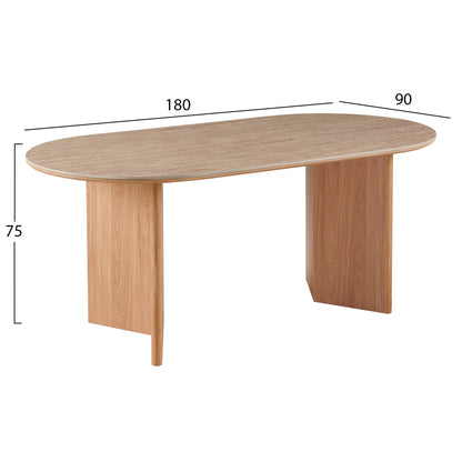 ΤΡΑΠΕΖΙ ΤΡΑΠΕΖΑΡΙΑΣ ΟΒΑΛ METIL HM18467.05 SINTERED STONE TOP--MDF ΠΟΔΙΑ 180x90x75Υεκ