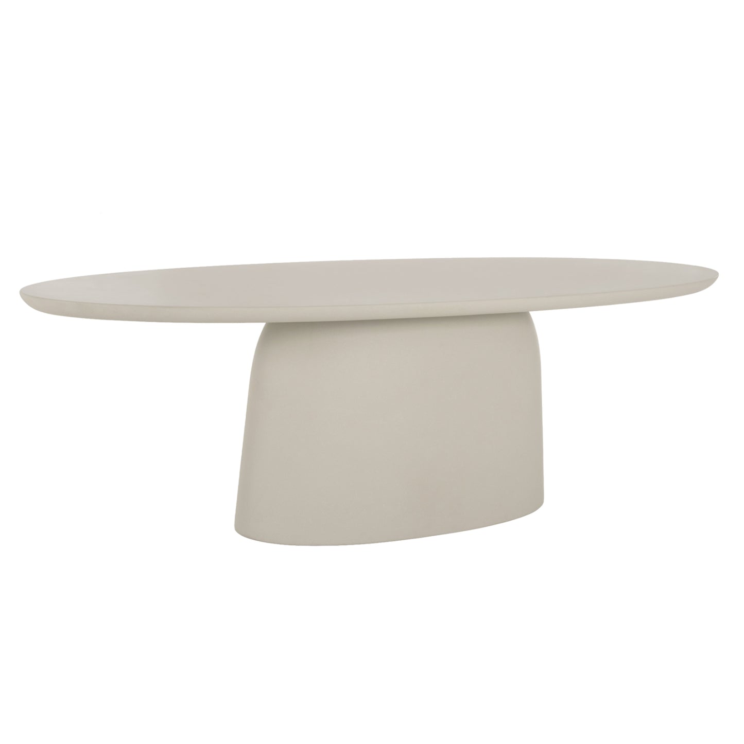 OVAL DINING TABLE BRECCAN HM6578.02 BEIGE FIBER CEMENT 160x100x75Hcm.