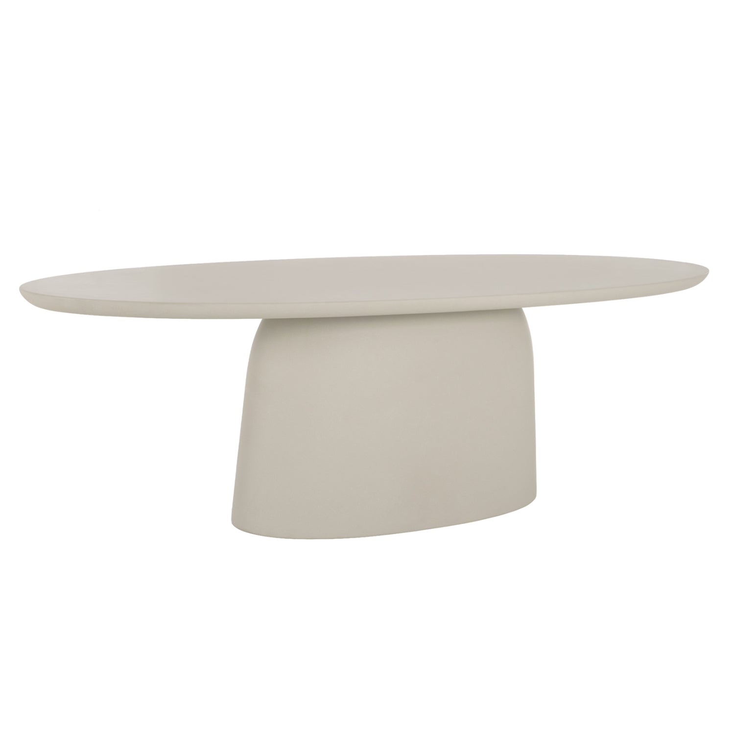 OVAL DINING TABLE BRECCAN HM6578.02 BEIGE FIBER CEMENT 160x100x75Hcm.