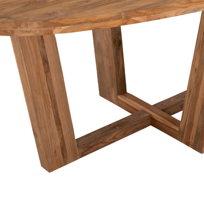 DINING TABLE IN OVAL SHAPE HM9558 RECYCLED TEAK WOOD 209x109x80Hcm.