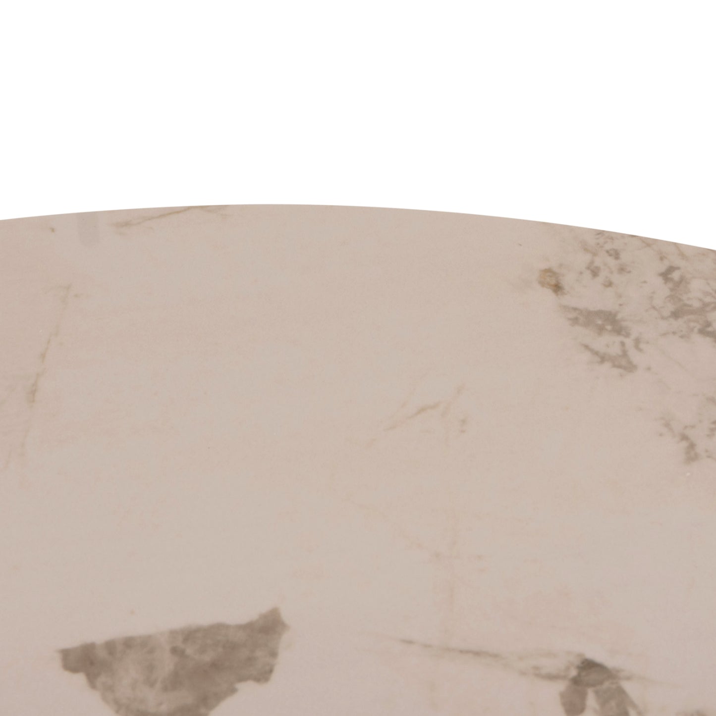DINING TABLE ROUND SEDAR HM18326 CERAMIC TOP--CREAM WHITE METAL LEGS Φ120x78Hcm.