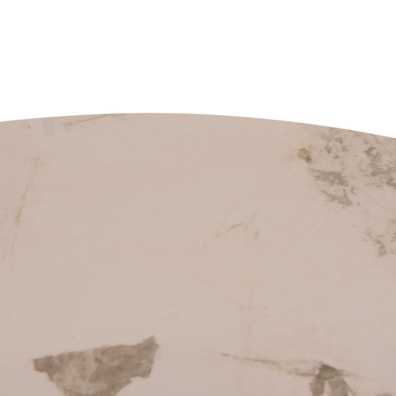 DINING TABLE ROUND SEDAR HM18326 CERAMIC TOP--CREAM WHITE METAL LEGS Φ120x78Hcm.