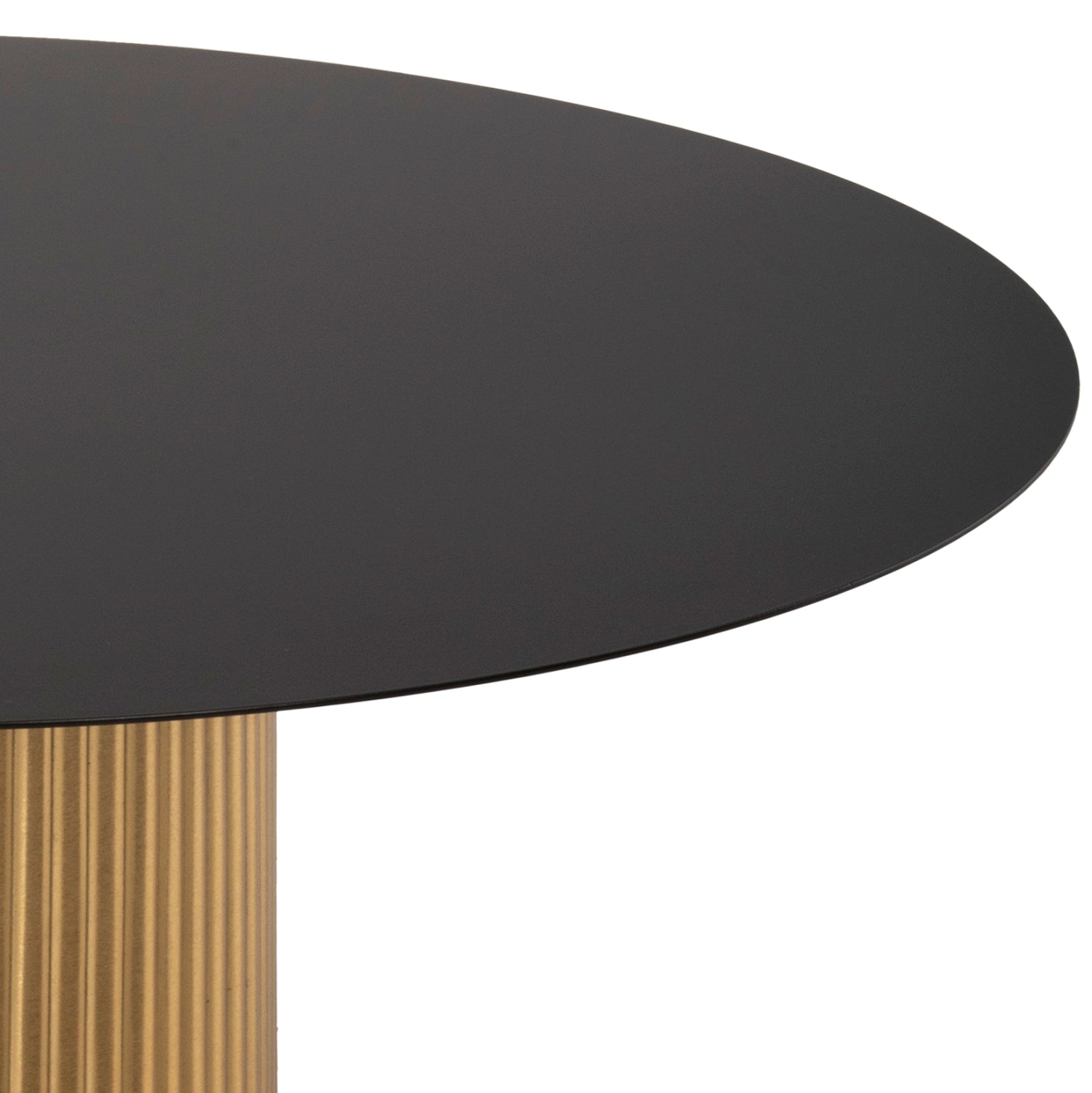 COFFEE TABLES 2PCS CLAD HM11916 METAL IN GOLD-BLACK TOP Φ110x38H & Φ80x32H cm.