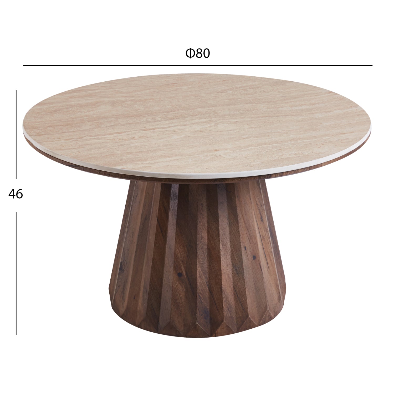 COFFEE TABLES 2PCS WALDEN HM12108 CERAMIC TOPS--MDF BASES Φ80+Φ46cm