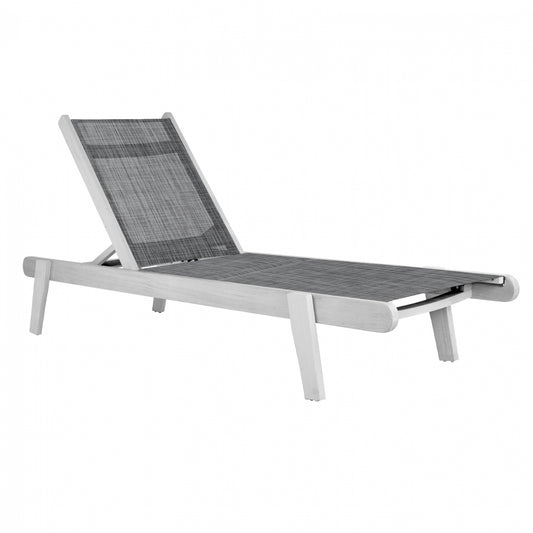 Professional sunbed Oak Creta White/Grey Cover HM10358.02 202,5x66,5x30,5cm