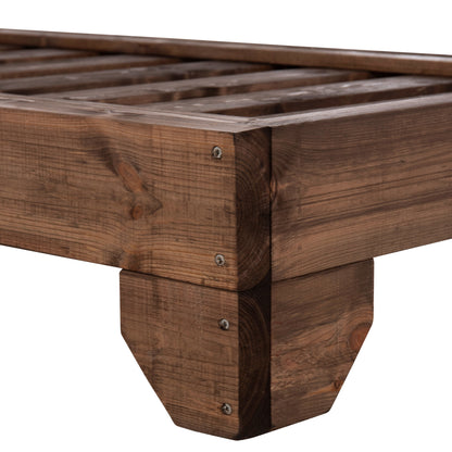 BEACH LOUNGER KORINOS HM10771.05T PINE WOOD IN WALNUT--CUSHION IN BLACK 79x204x77Hcm.
