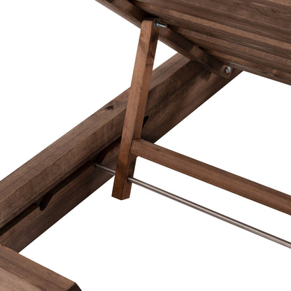 BEACH LOUNGER KORINOS HM10771.60T PINE WOOD IN WALNUT--CUSHION IN BEIGE 79x204x77Hcm.