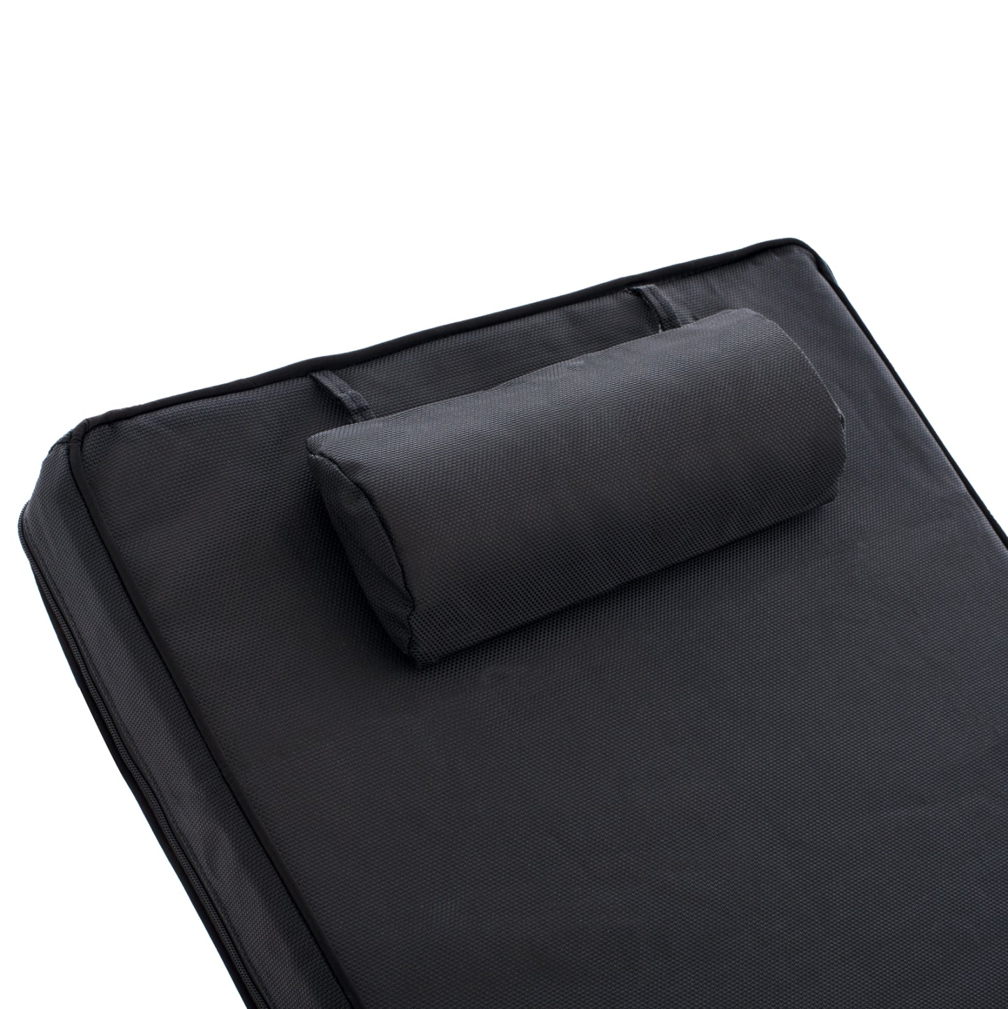 BEACH LOUNGER KORINOS HM10772.05T PINE WOOD IN WALNUT--CUSHION IN BLACK 79x204x77Hcm.