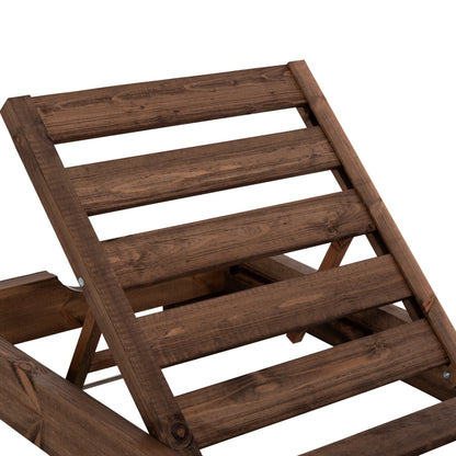 BEACH LOUNGER KORINOS HM10773.04T PINE WOOD IN WALNUT--CUSHION IN MOCHA 79x204x80Hcm.