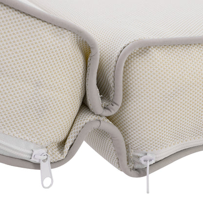 BEACH LOUNGER WITH CUSHION KORINOS HM10777.60T PINE WOOD--TEXTILENE COVER IN CREAM COLOR 79x204x80Hcm.