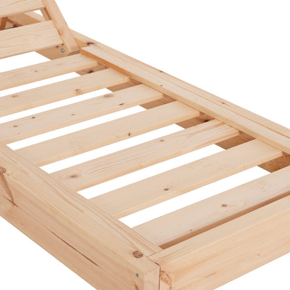 BEACH LOUNGER WITH CUSHION KORINOS HM10775.05T PINE WOOD--TEXTILENE COVER IN BLACK 79x204x77Hcm.