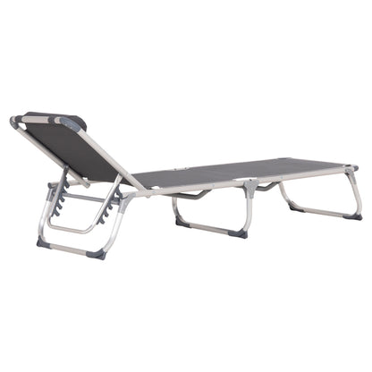 BEACH SUNBED HEAVY DUTY ALUMINUM ALMIRA HM5054.10 GREY TEXTILENE 187x59x78Hcm.