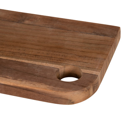 CUTTING BOARD FOR THE KITCHEN HM4291 TEAK WOOD IN NATURAL-WITH HANGING HOLE 15x38,5x2H cm.