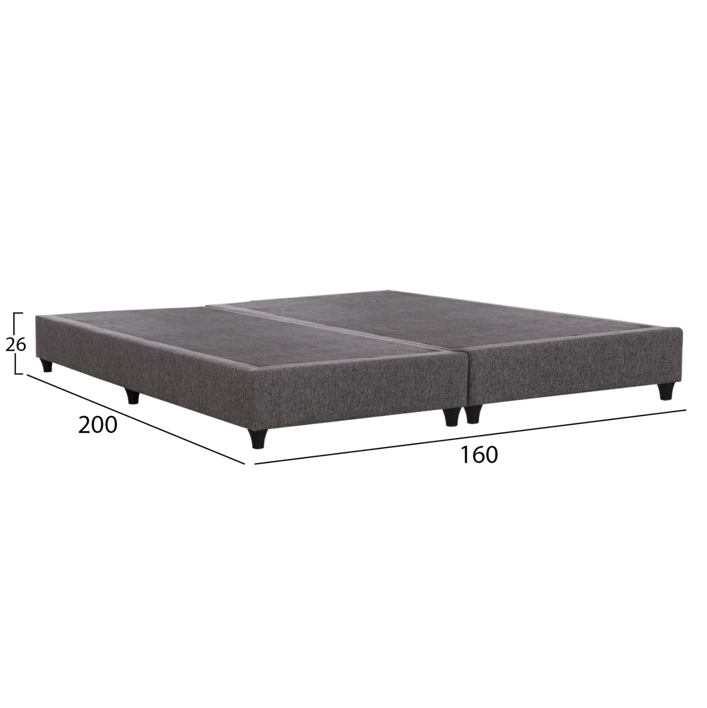 SUBSTRATE KING-SIZE BED SIGGY HM21218--GREY FABRIC--FOR MATTRESS 180x200cm.
