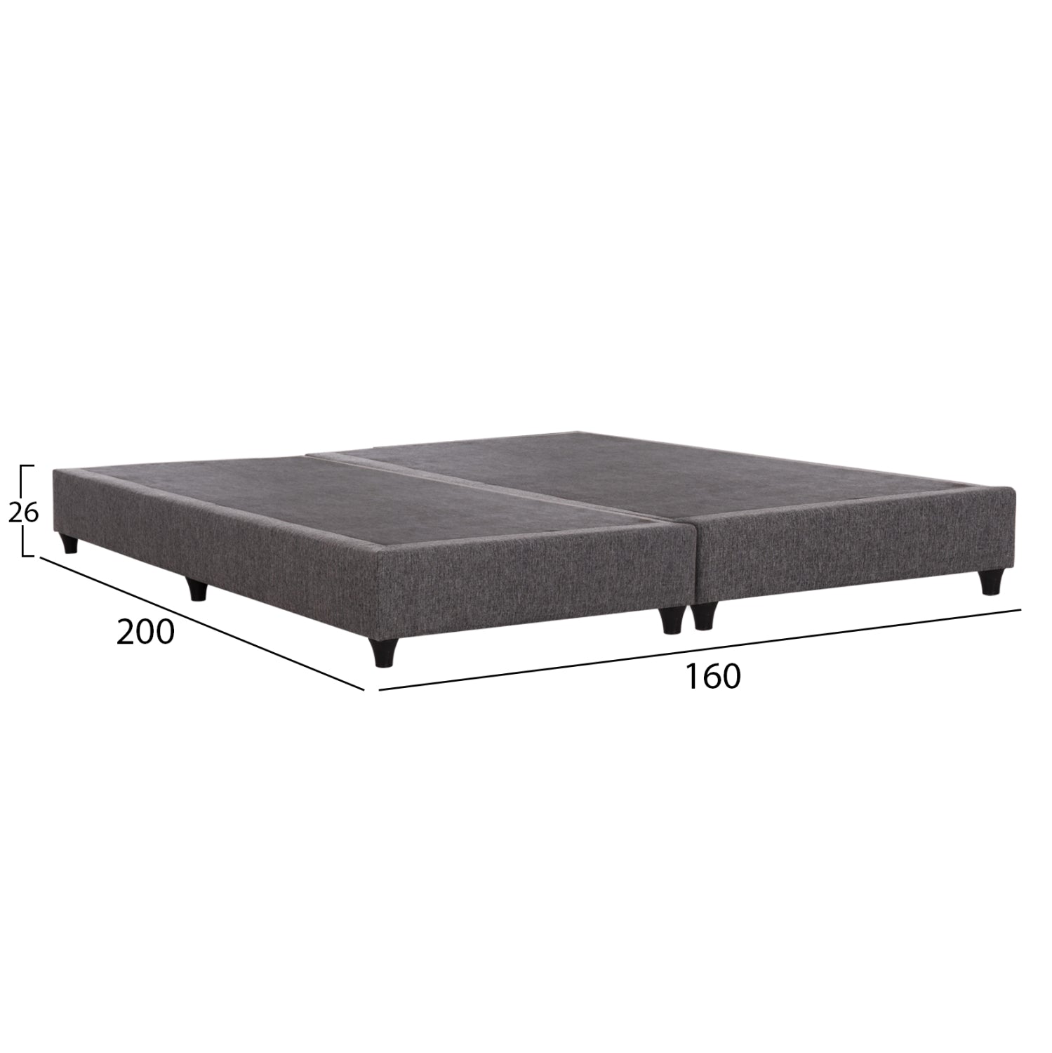 SUBSTRATE KING-SIZE BED SIGGY HM21218--GREY FABRIC--FOR MATTRESS 180x200cm.