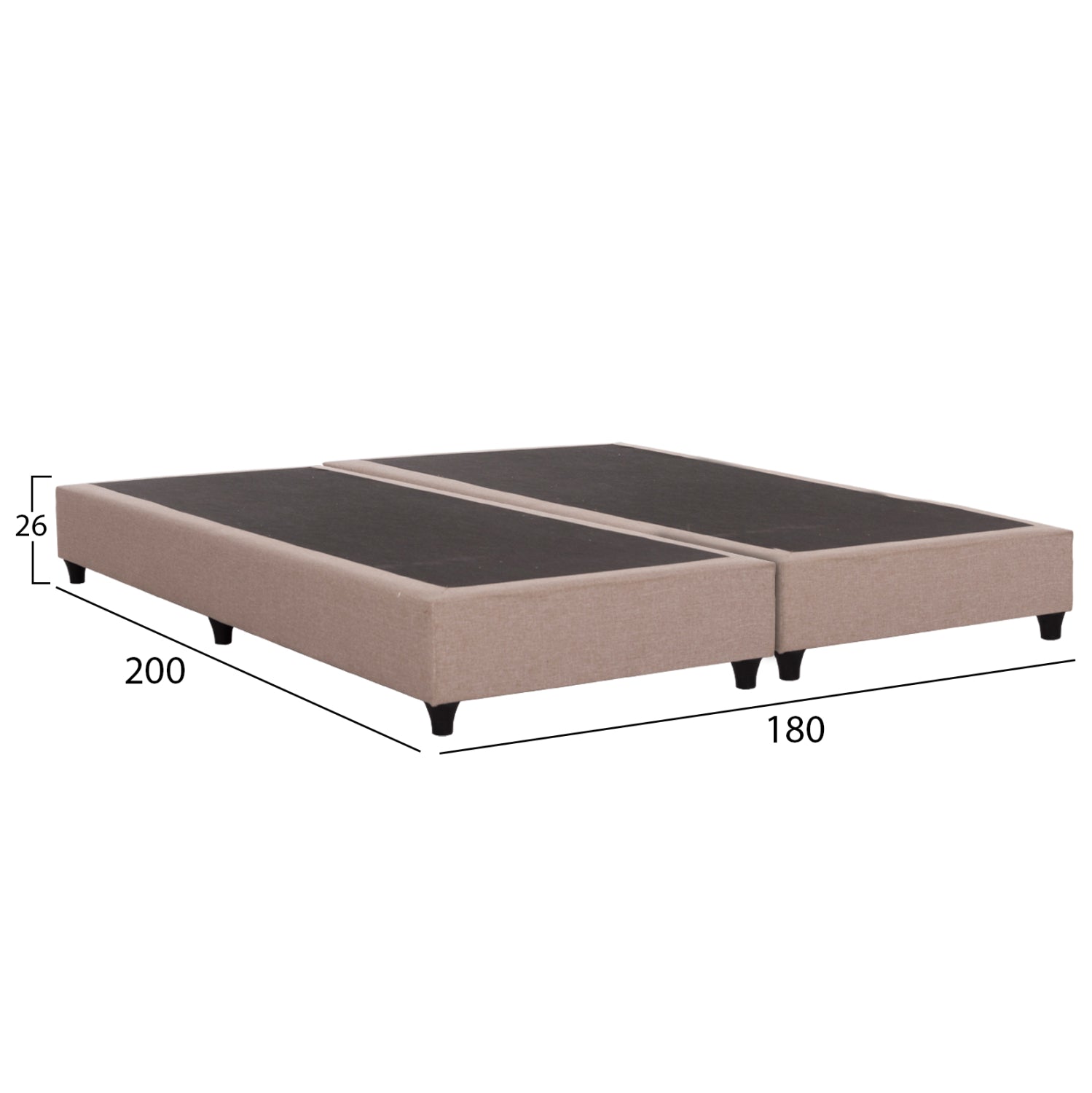 SUBSTRATE KING-SIZE BED SIGGY HM21218.01--BEIGE FABRIC--FOR MATTRESS 180x200cm.